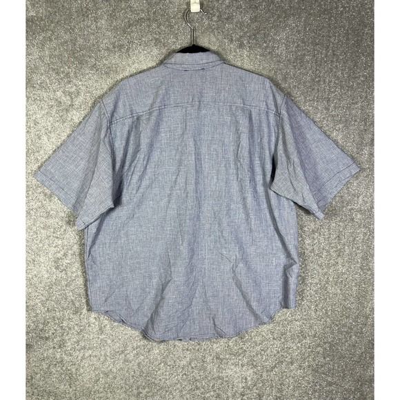 Orvis Woven Short Sleeve Tech Shirt Mens Size‎ XXL Blue Polyester Chest Pockets - Picture 2 of 16